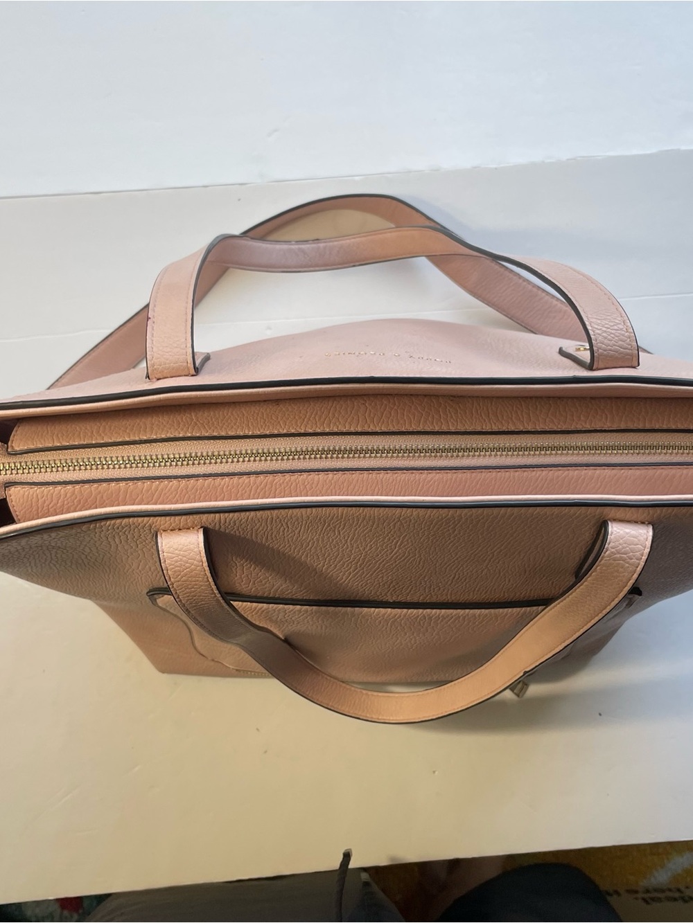 ⁠Poppy & Peonies Go-Getter Tote Bag Blush Pink Vegan Leather Travel - Picture 11 of 16